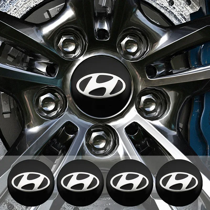 4pcs 56/60/65mm Car Wheel Center Hub Cap Badge Emblem Decal Wheel Sticker For Hyundai Elantra Tucson I10 I20 I30 I40 IX20 IX35
