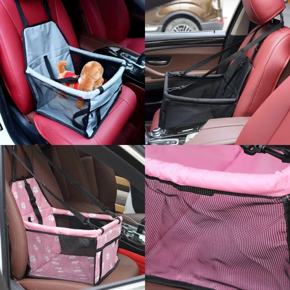 

Waterproof Dog Car Seat Cover Hammock Folding Pet Carriers Bag Basket - Ideal for Carrying Cats and Dogs - Durable and Portable