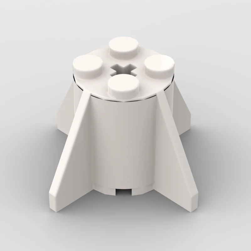 ملحقات لعبة مكعبات بناء الجسيمات الصغيرة البيضاء 4591 مستديرة من الطوب 2 × 2 × 2 مع فتحة المحور وزعانف الحجم: 4 × 4 × 2.6 بوصة مسمار