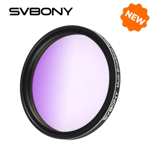 Imagen 1 del producto Svbony SV260 Filtro de campo estelar de paso de banda múltiple Filtro de telescopio de banda ancha de 2'' Transmitancia de luz OD4 del 90 % para fotografía de galaxias