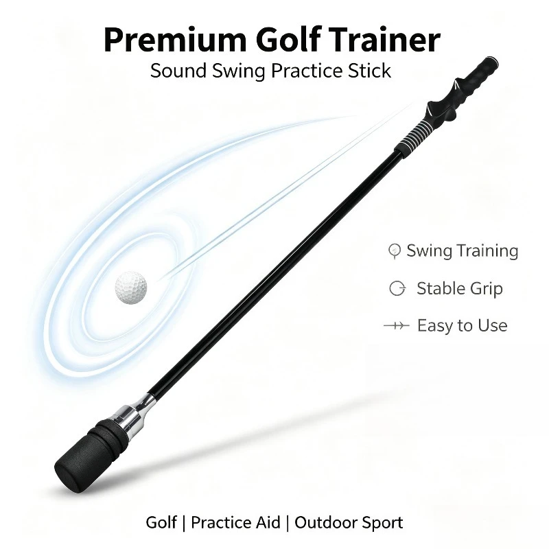 Golf Swing Trainer Sound Making Swing Aid Golf Practice Stick for Golf Movement Training Auxiliary Practice Equipment