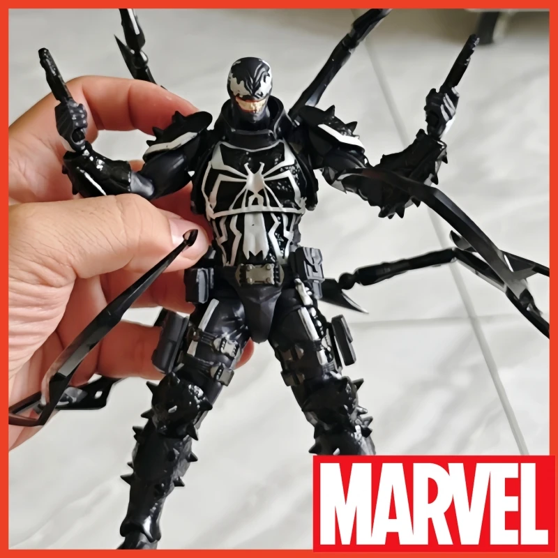 New Venom Revoltech Amazing Yamaguchi Figures Agent Venom Anime Figure Model Eugene Thompson Revoltech Amazing Fantasy Figure