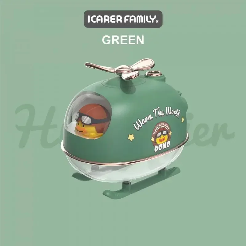 USB Electric Diffuser Mini Cartoon Helicopter Air Humidifier with Warm Night Light for Car Office Home