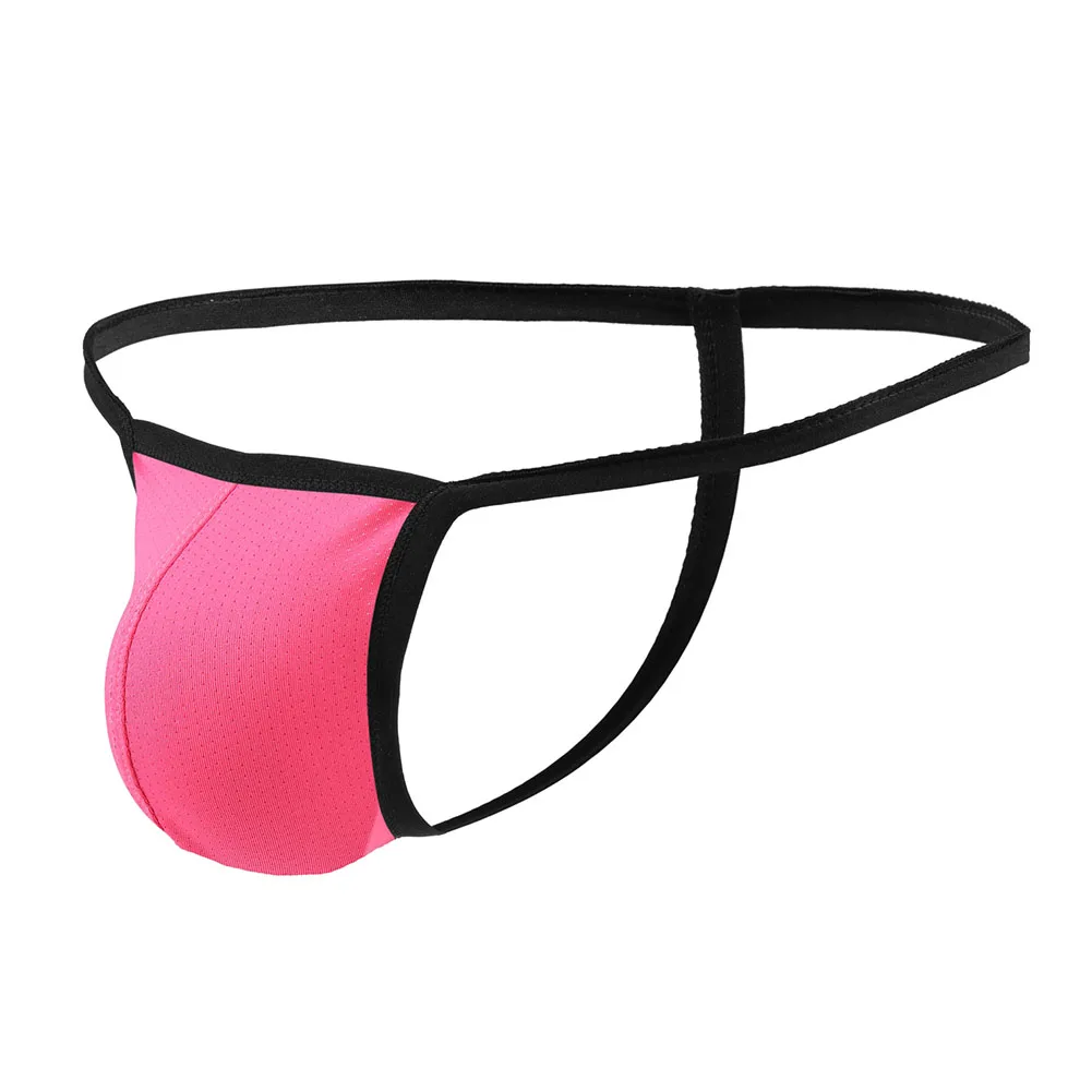 1pc Men Mesh Sexy Thongs Solid Color Breathable U Shape Pouch Underwear Low Waist Gay Sissy Panties Thong G-String