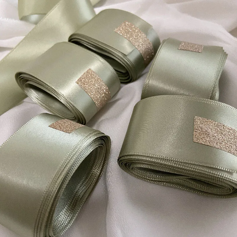 Silk Satin Ribbon Roll 25 40mm DIY Artificial Silk Rose Mauve Beige Wedding Party Decoration Gifts Scrapbooking Crafts Supplies