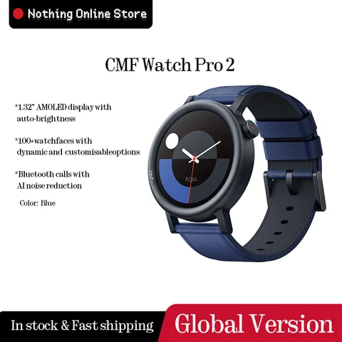 Горячая Распродажа CMF Watch Pro 2, 1,32 дюйма AMOLED Bluetooth 5,3 BT, звонки с искусственным шумоподавлением, GPS, умные часы, часы CMF