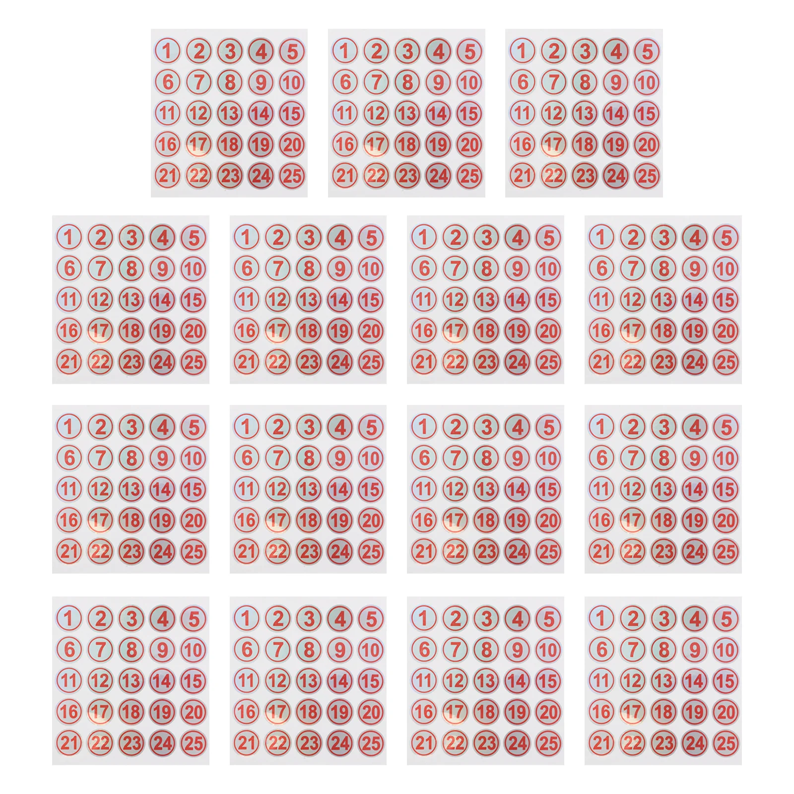 Self-Adhesive Waterproof Number Stickers 1-25 Tear-Resistant Decals for Bottle Cup Organization Labeling Home Gym