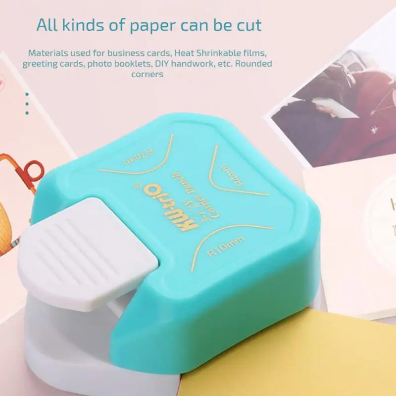 Cortador de canto redondo, Scrapbook Card Craft, papel de embrulho adesivo, soco redondo, 3 em 1, R4, R7, R10 mm