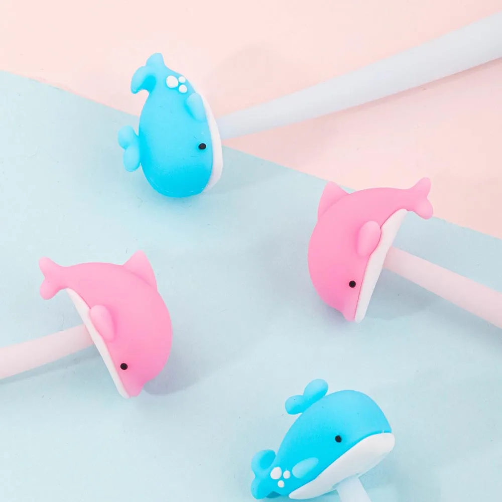 1 Pcs Creative Cartoon Cute Whale Silica Gel Pen School Office Supplies Stationery Gift 0.5mm Black Ink Pen Plastic Material