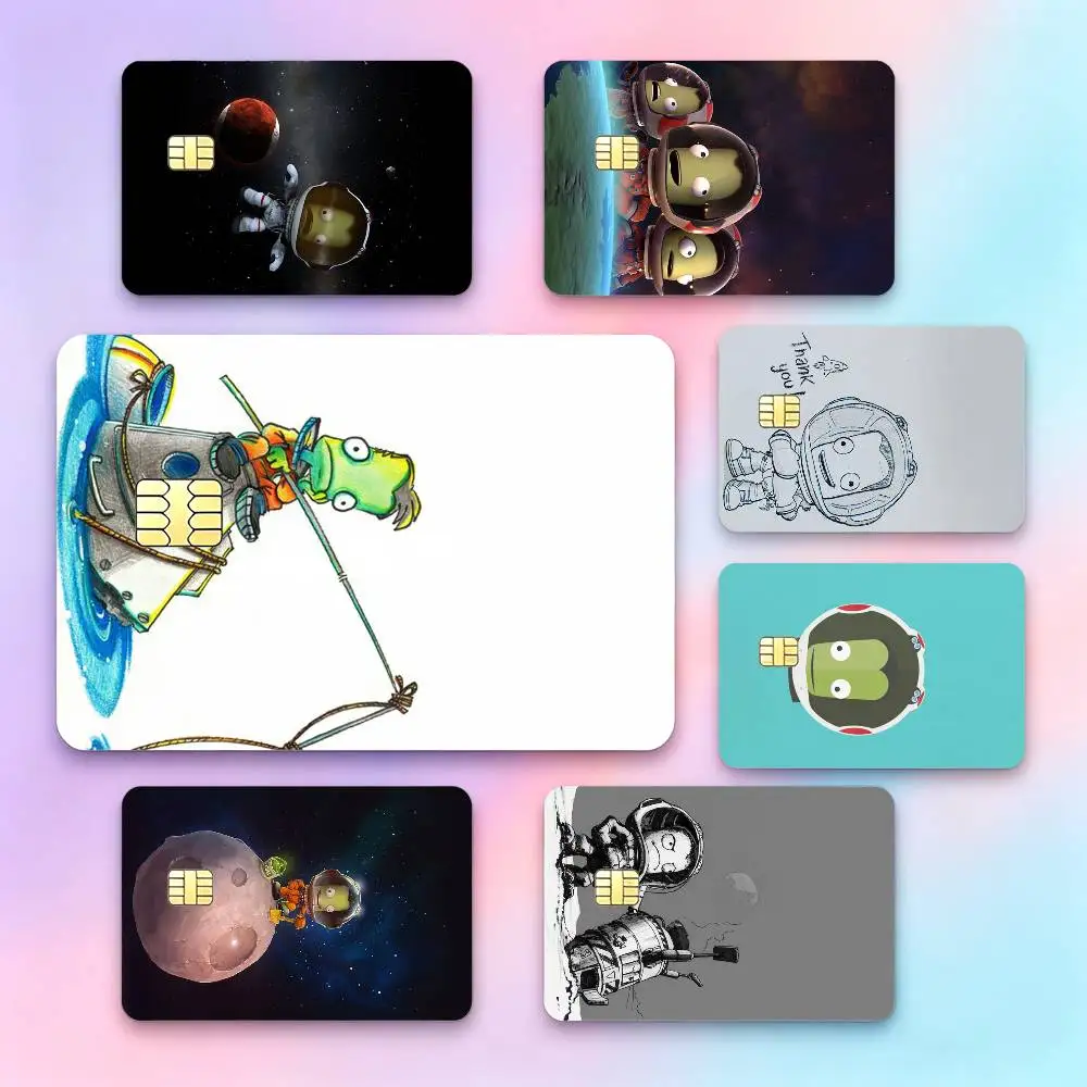 Sandbox game K-Kerbal Space Program  Credit Card HD Stickers Game Card Decal Small Chip Waterproof Sticker Gift