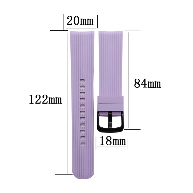 Silicone 20mm band Strap For Samsung Galaxy Watch 3 41mm 42mm Active 2 Gear S2 Smartwatch Wristband For Amazfit GTS 2 Mini Bip