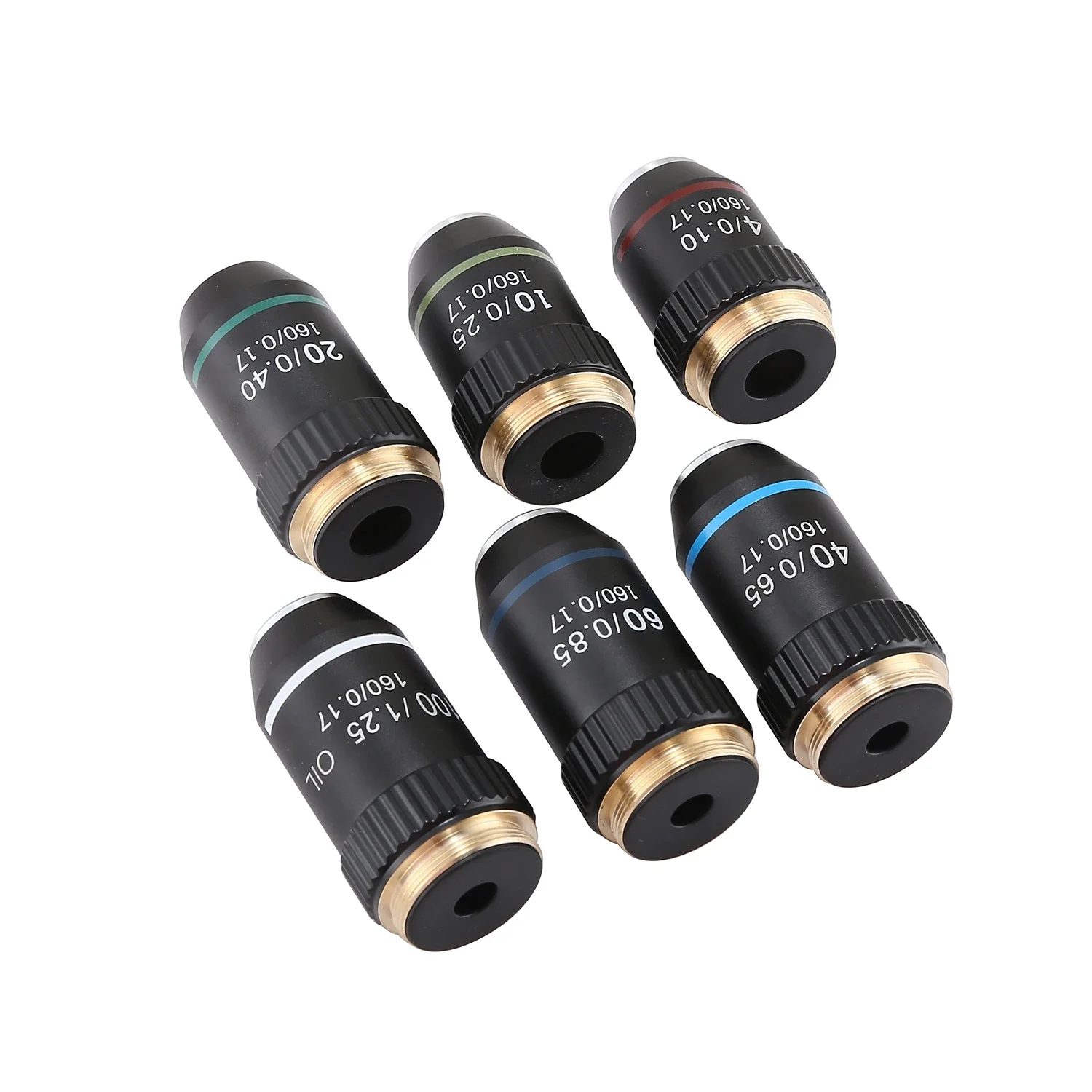 Achromatic Microscope Objective Lens For 195 High Quality Microscope 20 2mm 4X 100X Black Precision Copper Core