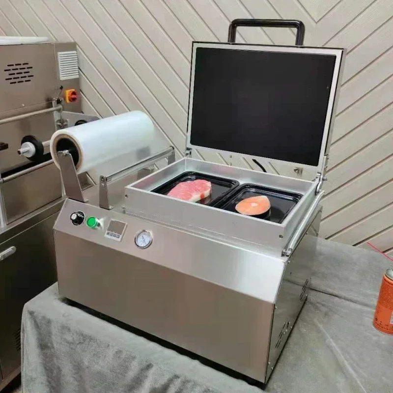 Vacuum body packaging machine commercial steak cold fresh fish and shrimp meat food preservation packaging sealing machine