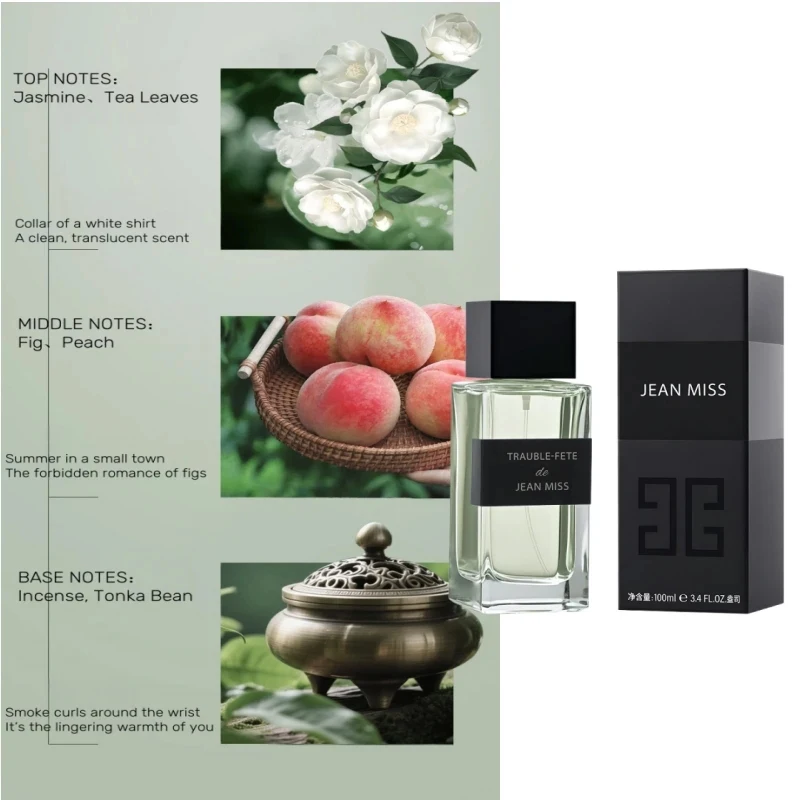 50ml Unisex Fresh Woody Perfume Long Lasting Natural Green Scent Spray Light Eau de Toilette for Men Women Daily Casual