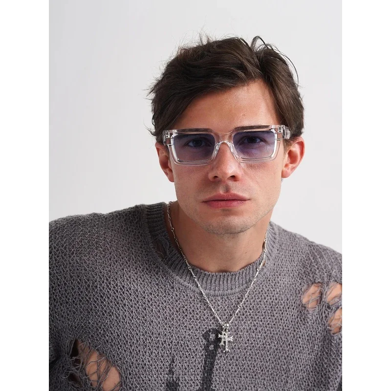 2026 Retro Black Designer Sunglasses Vintage for Women Luxury Square Rectangular Man UV400 Propionate Insert Pin Eyewear