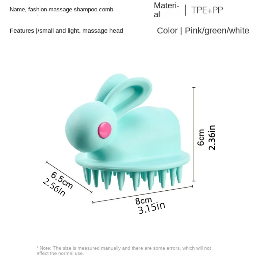 Rabbit Shape Shampoo Massage Brush Relieve Wet and Dry Use Hend Washing Comb Durable Head Spa Silicone Massage Comb Bathroom