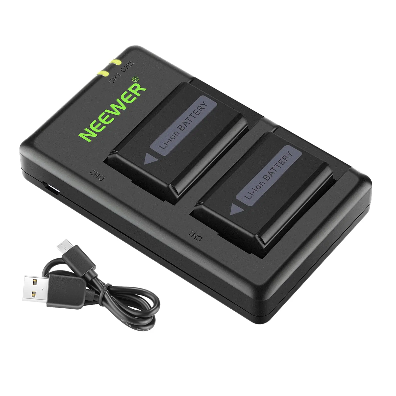 NEEWER Rechargeable Lithium Battery Pack and USB Portable NP-FW50 Digital Camera Battery Charger