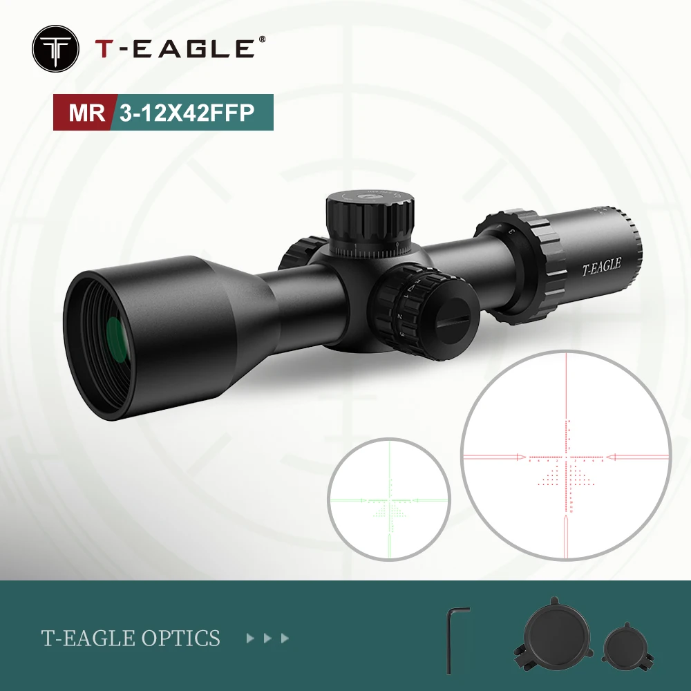 

T-EAGLE MR 3-12X42 IR FFP Compact Rifle Scope Tactical 1/10MIL Riflescope For Hunting Red Green Reticle Lunetas Fit Airgun .308