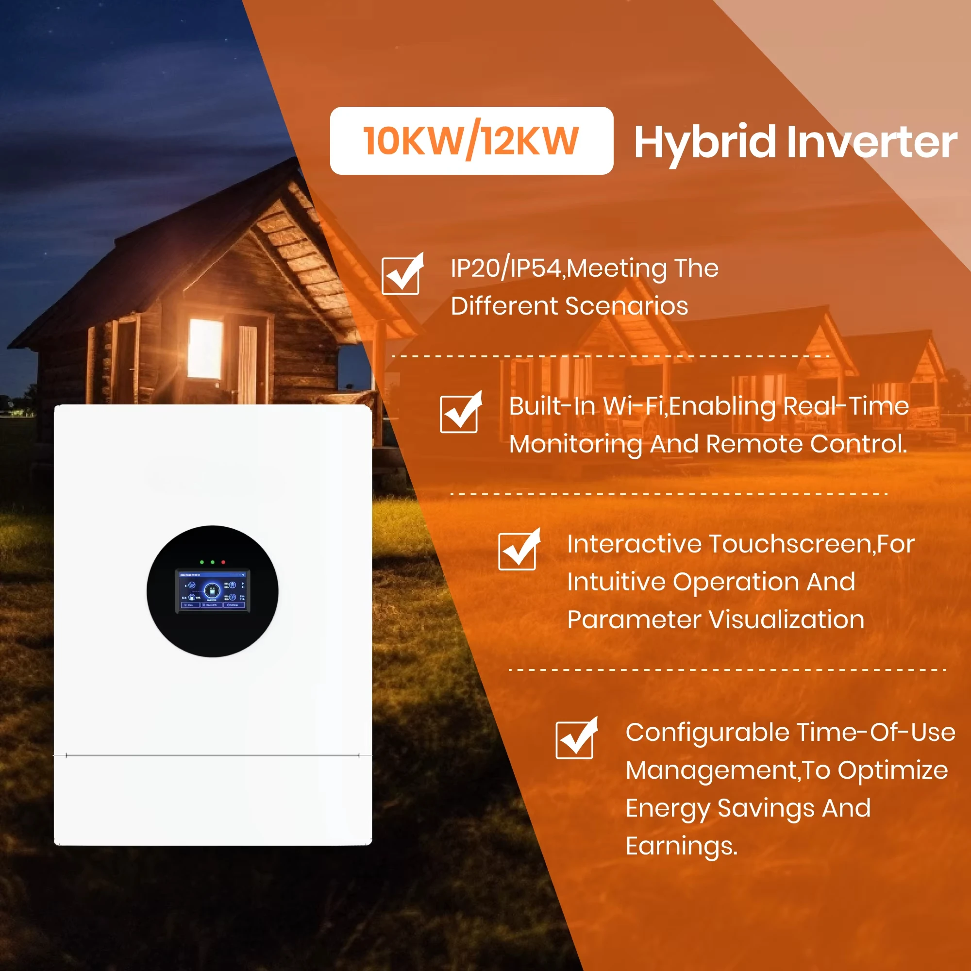 8Kw 10Kw 12Kw Off Grid Hybrid Solar Inverter Split Phase Inverter 120V 240V 50Hz 60Hz Mppt Controller Pure Sine Wave
