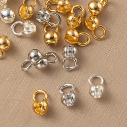 10/20Pcs 18K Gold Clam Shell Bead Tip Ball Chain Crimp End Bead Connector Accessories For DIY Necklace Bracelets Jewelry Making