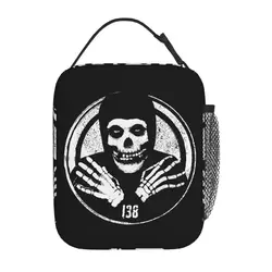 Crimson Ghost Misfits Insulated Lunch Bag Thermal Bag Reusable Skull Portable Tote Lunch Box Food Storage Bags College Picnic