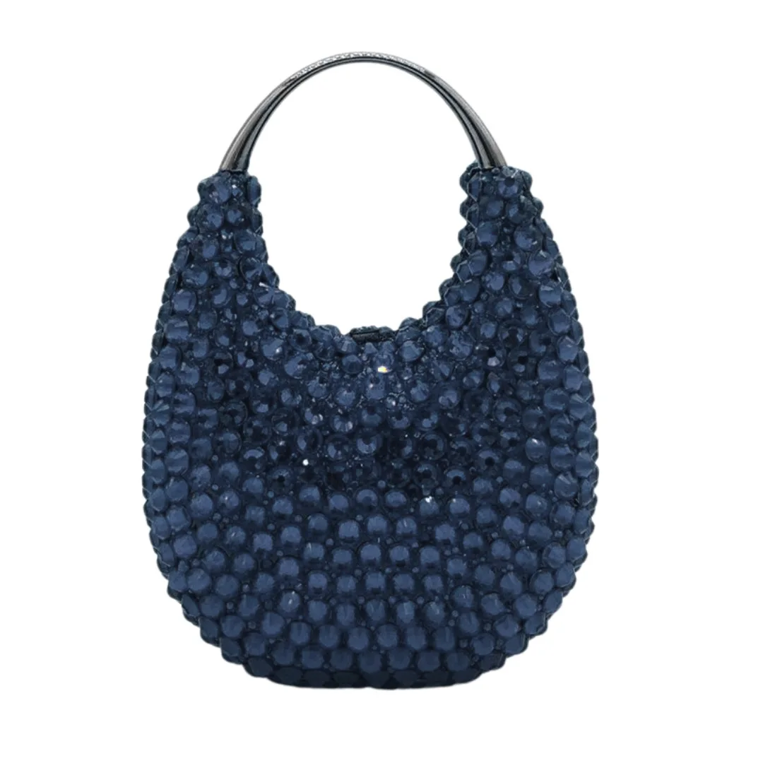 

Темно-синие женские вечерние сумки со стразами, кошельки WHTUOHENG, кошельки-клатчи с бриллиантами, роскошные дизайнерские сумки для свадебной вечеринки со стразами