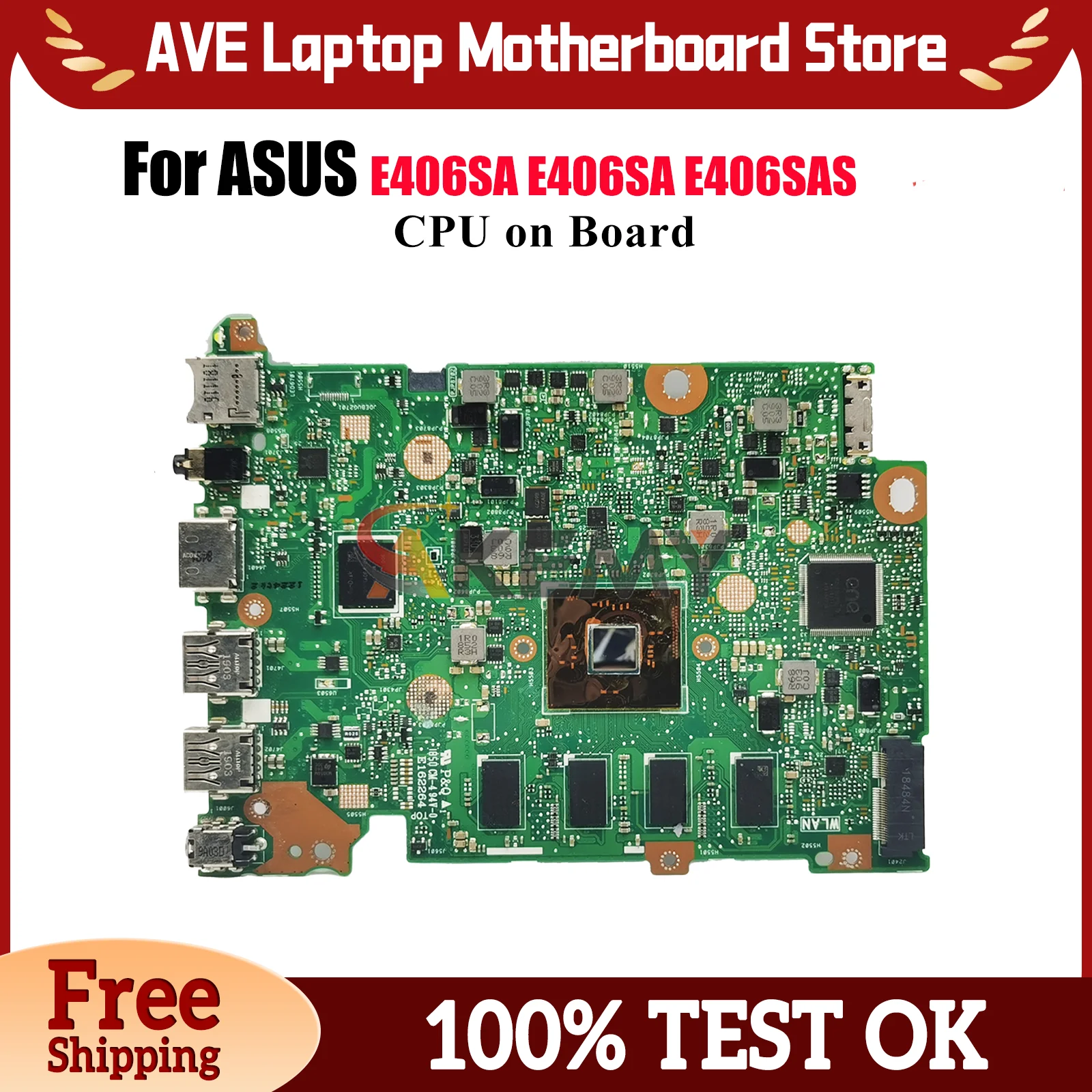 

E406SA Laptop Motherboard For ASUS EeeBook E406SA E406SAS E406S Notebook Mainboard With CPU 100% tests OK fast shipping stk