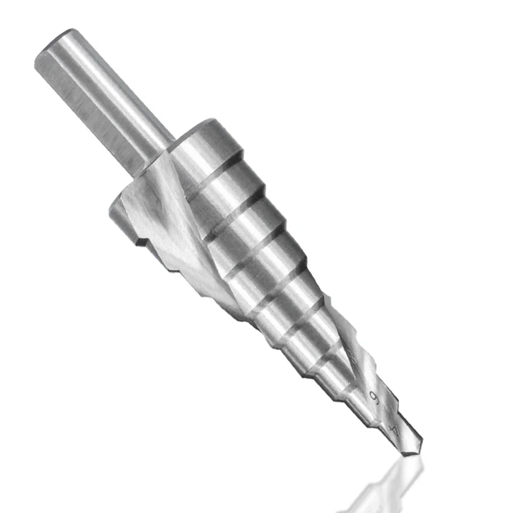 HSS Step Drill Bit 3pcs 4-12 4-20 4-32mm Spiral Groove Wood Metal Hole Cutter Round Shank  Cone
