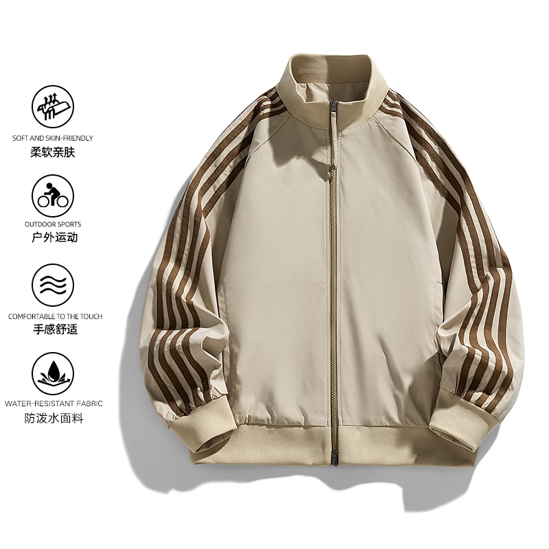 

GIOIOM's Jacket, весна и осень 2022, новая свободная повседневная спортивная куртка с цветными блоками и воротником-стойкой, пальто, мужская одежда