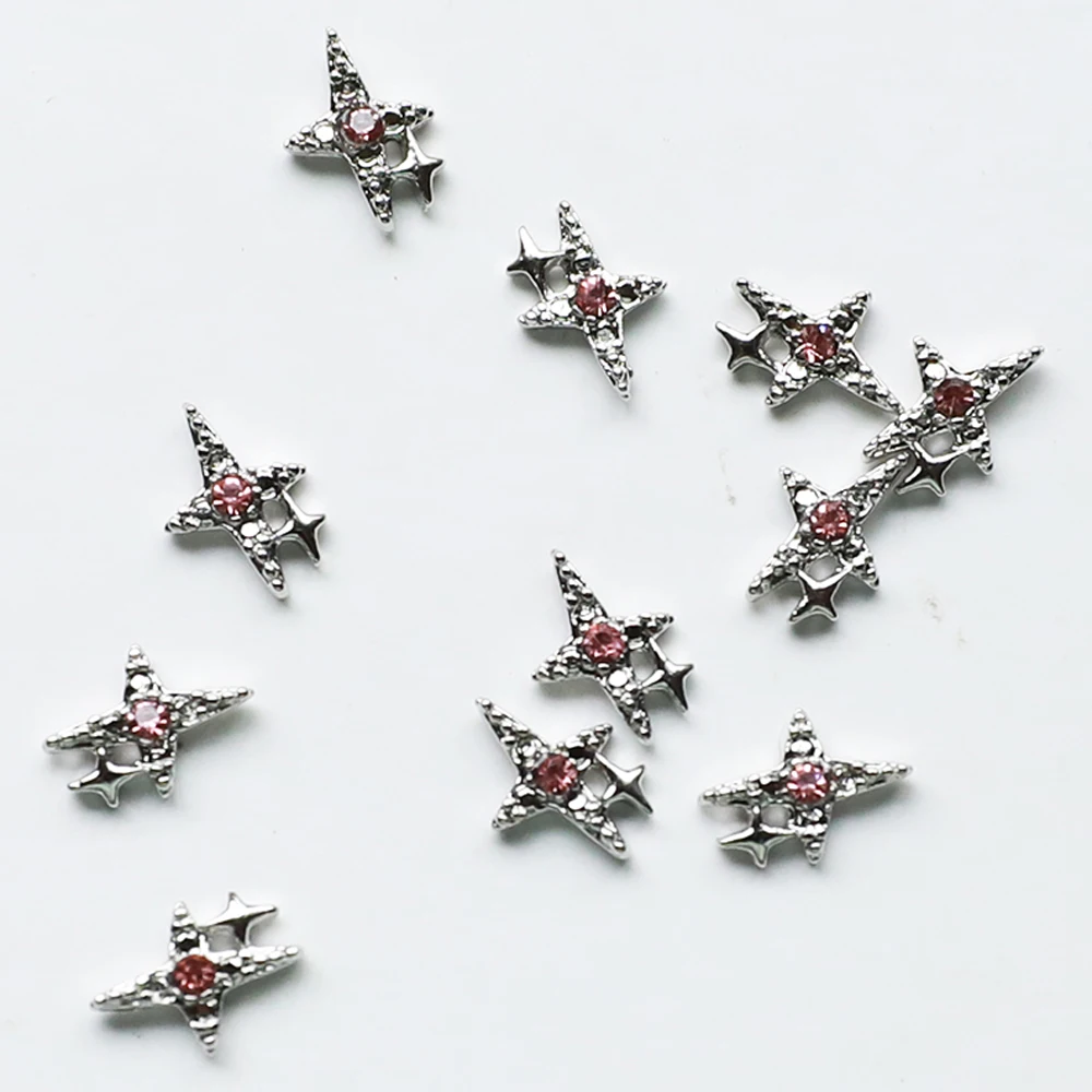 10Pcs Luxury Star Asterism Nail Art Charms 3D Alloy Starlight Jewelry Parts Accessories Manicure DIY Nails Decoration Supplies