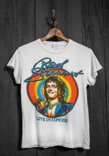 

ROD STEWART LIVE IN CONCERT T Shirt White Size S 5XL LI588 long or short sleeves