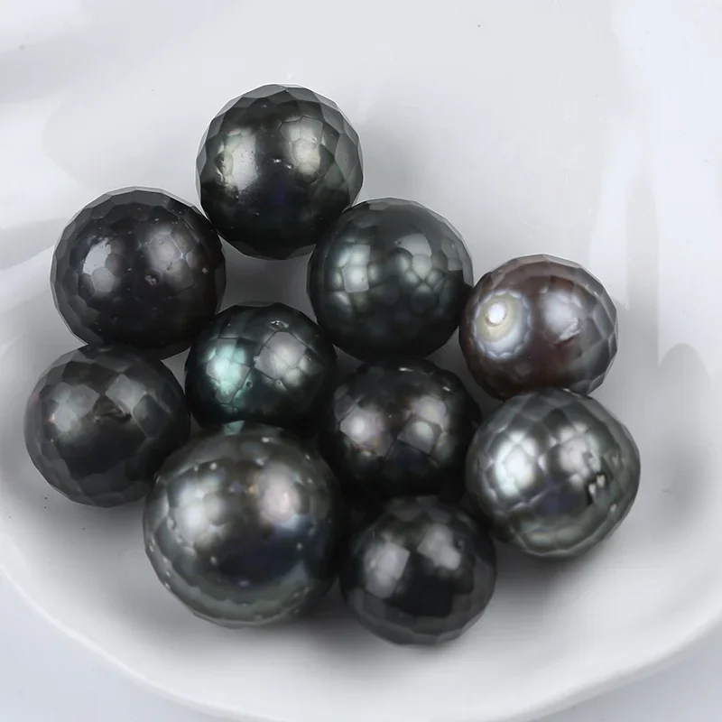 

13-17mm facet Seawater Tahitian round shape loose pearls wholesale natural beads for making jewelry