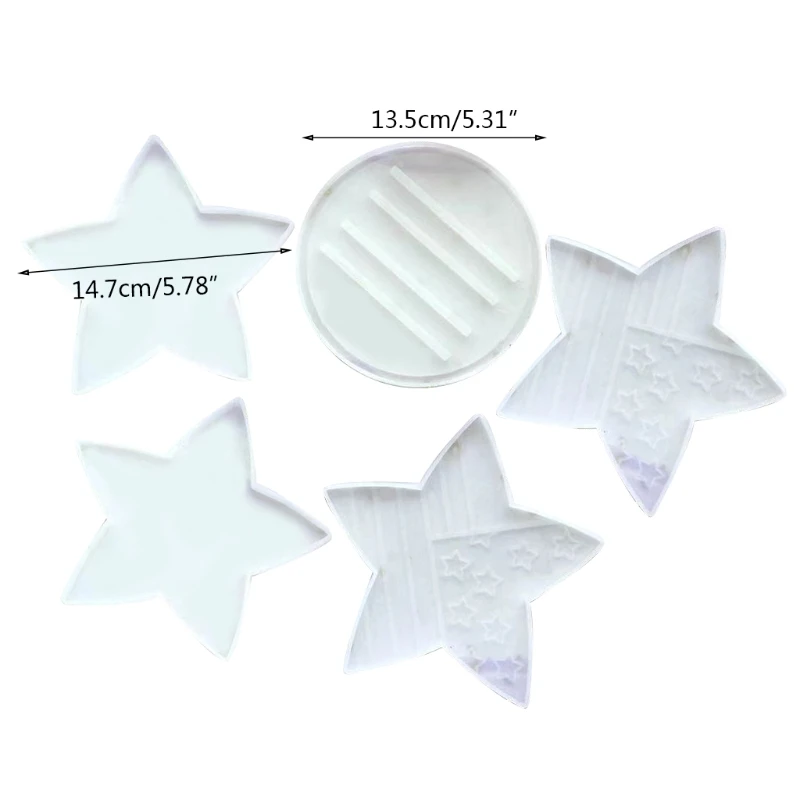 5 Pcs/Set Coaster+Cup Stand Epoxy Resin Mold Cup Mat+Storage Rack Table Mat Holder Silicone Mould DIY Crafts Tools Drop shipping