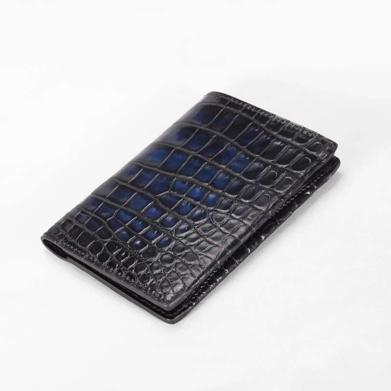 DIMY 2023 New Handmade Crocodile Leather Passport Bao Wen ID Card Holder Wallet Custom Fashion Men