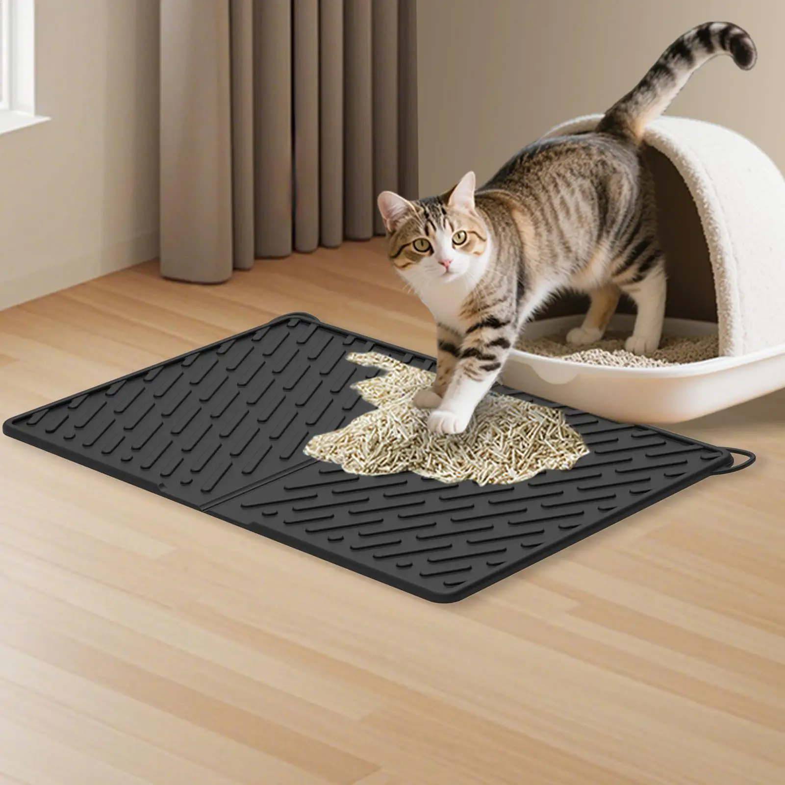 

Litter Mat 24 X17inches Litter Mat For Cat Scratch-Resistant Waterproof Pads For Indoor Corner Feeding Food Water Floor Cover
