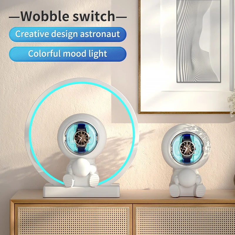 M&Q Smart Automatic Watch Winder Astronaut Series RGB Ambient Light Anti Magnetic Silent Dustproof Dual Power Mechanical Watches