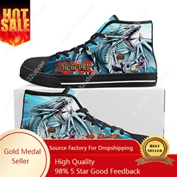 Yu-Gi-Oh Seto Kaiba Blue Eyes White Dragon High Top Sneakers Mens Womens Teenager Canvas Sneaker Casual Couple Shoes Custom Shoe