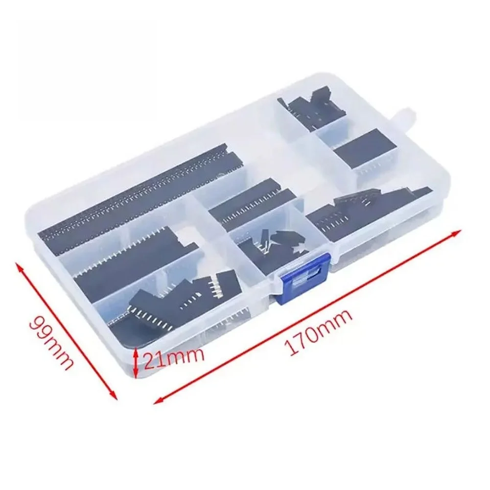 

120pcs 2.54mm Single Row Pin Header Connector Kit For PCB Board Insulated Plastic Hard Metal Pins Connector