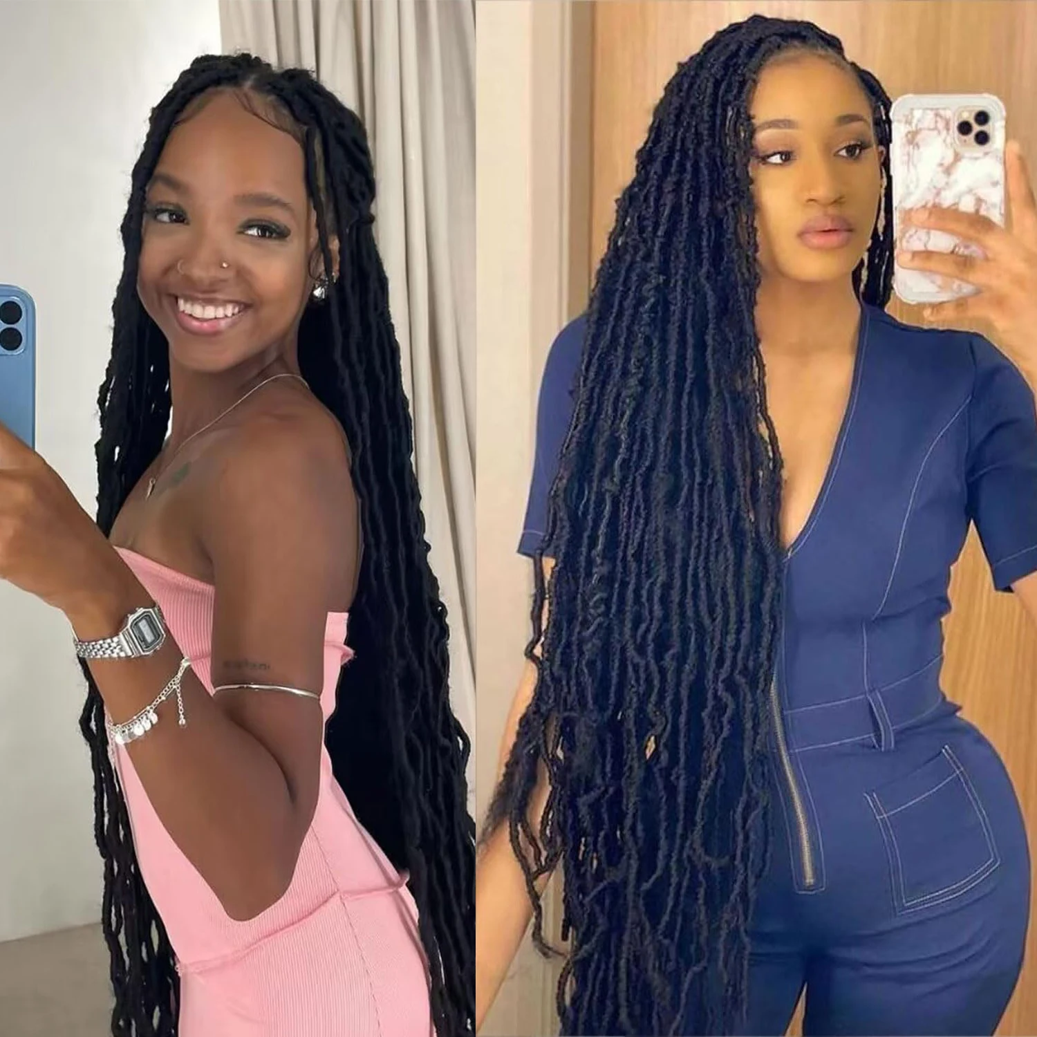 6Packs Faux Locs Crochet Hair 30/36 Inch Soft Locs for Distressed Locs Butterfly Locs Crochet Hair for Women synthetic