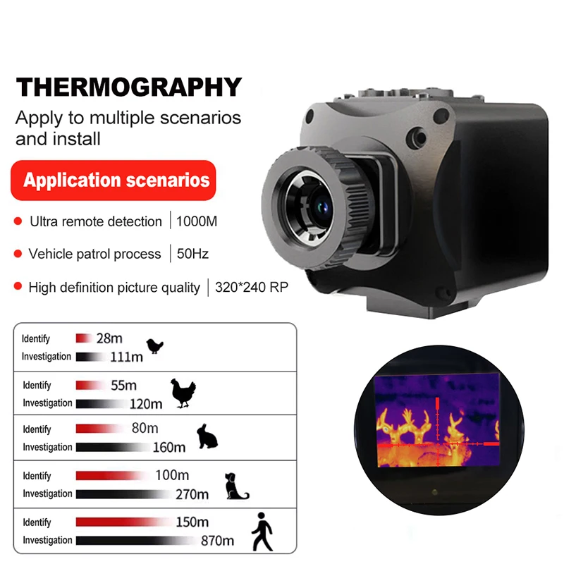 9.7MM 25MM Lenses Infrared Thermal Imaging Camera JS Nighthawk X2-Frigate 320*256 With Screen Crosshair Aiming Dovetail Clamp