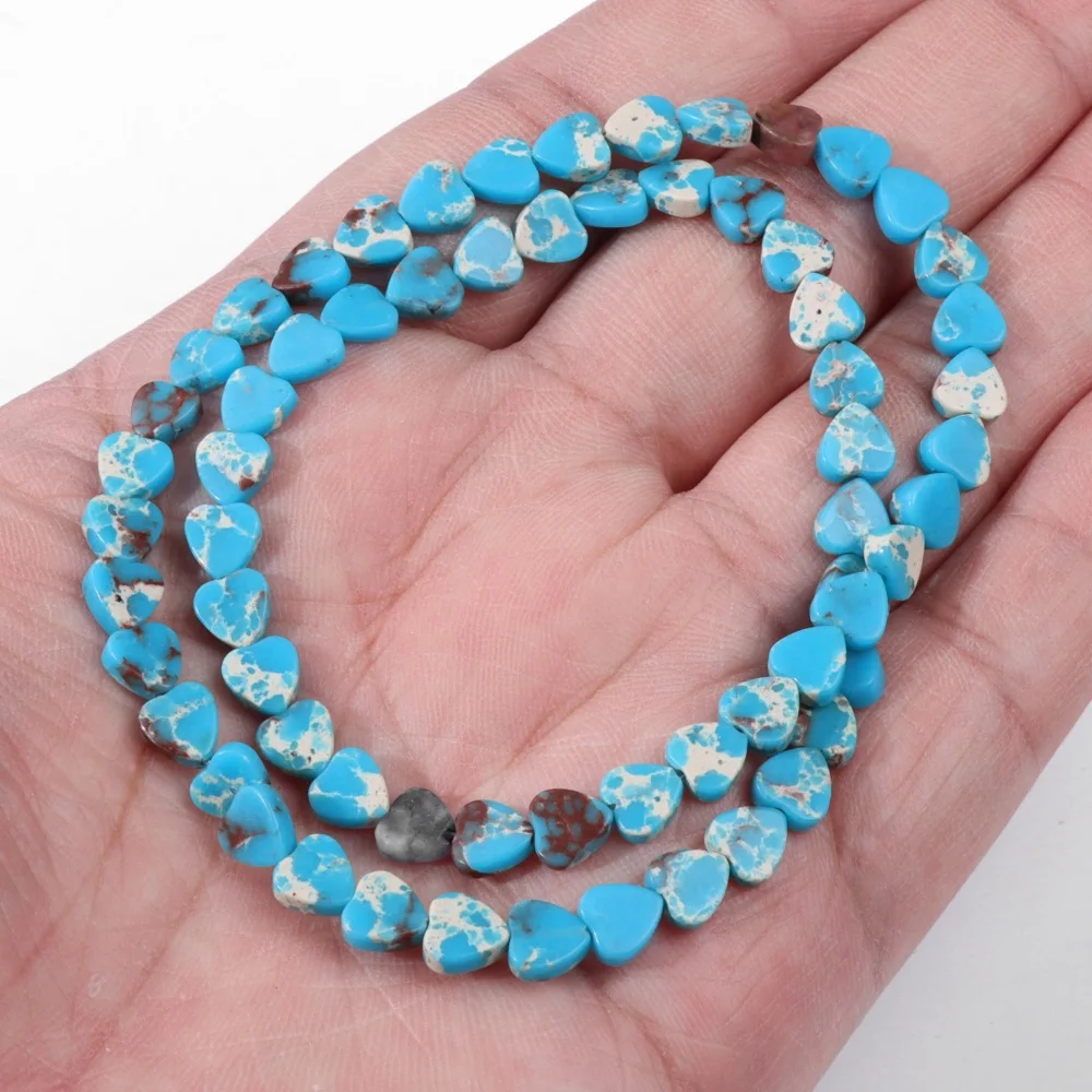 Heart Shape Stone Beads 6mm Imperial Jaspers Heart Agates Heart Crystal Beads for Jewelry Making Bracelet Necklace Accessories