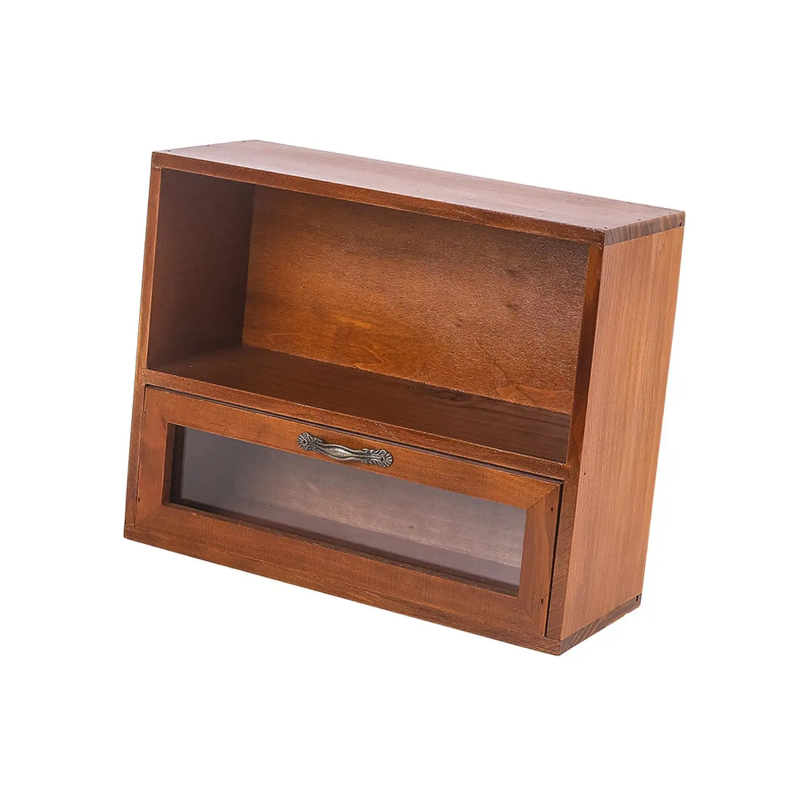 Desktop Storage Cabinet Shelf with Door Freestanding for Vanity Guest Room