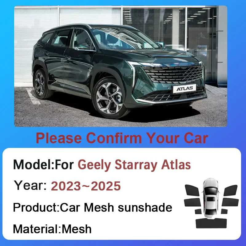 

For Geely Starray Atlas Boyue L FX11 2023 2024 2025 Car Magnetic Sunshade Mesh Visor Window Shades Privacy Curtain Accessories