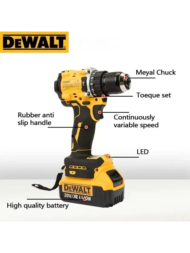 بطاريات DeWalt 20 فولت/60 فولت أصلية 100%، بطاريات أدوات كهربائية، 2 أمبير 5 أمبير 6 أمبير في الساعة 9 أمبير + شاحن + مثقاب كهربائي #2
