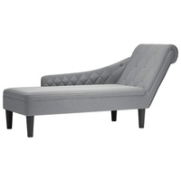 VidaXL Chaise longue with cushion and right armrest Light gray fabric