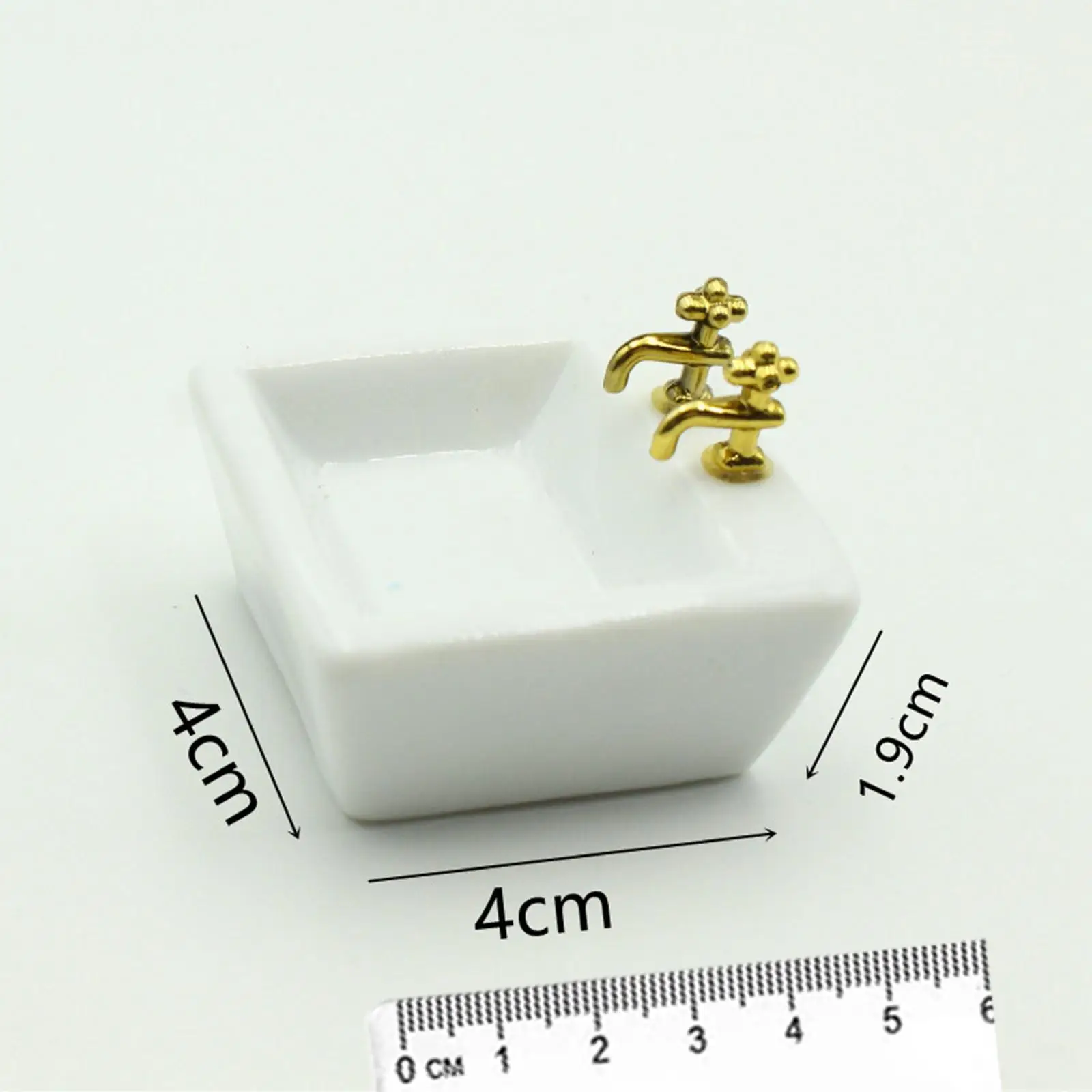 1/12 Dollhouse Simulation Washbasin Pretend Toy Life Scene Mini Basin Sink for Mini House Landscape Accessories Decoration