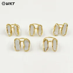 WT-R332 WKT Freshwater Pearl With Gold Dipped Adjustable Ring,Freshwater  Pearl Jewelry,Gold Ring, Women Elegant Jewelry Ring