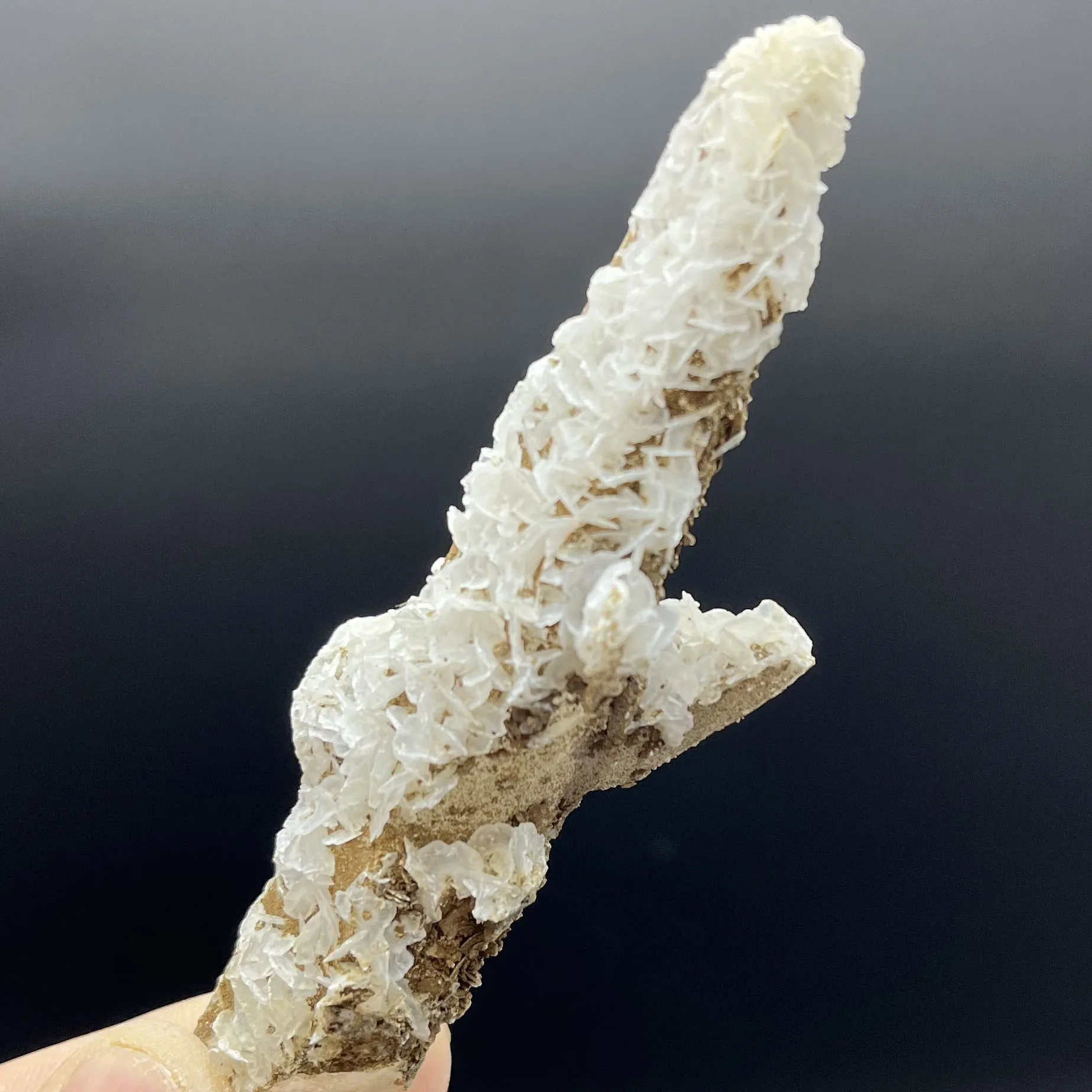 

Natural mirrorite and calcite symbiotic crystal cluster specimen Feng Shui energy healing stone