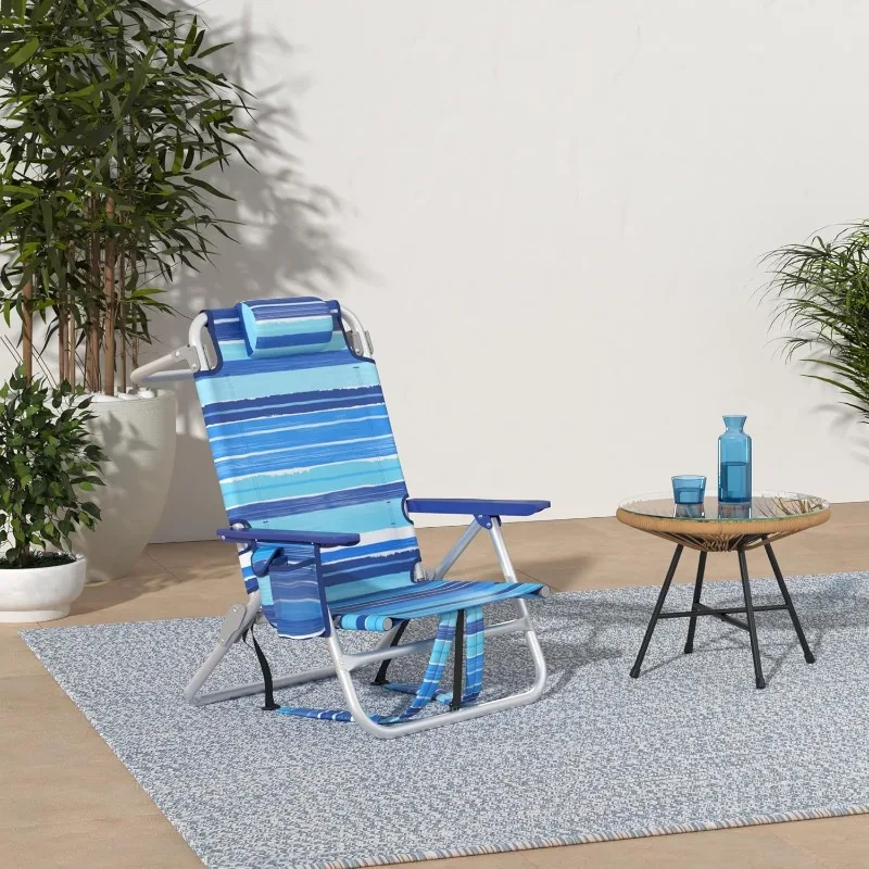 

Backpack Beach Chairs for Adults,1/2 Pack Folding Heavy Duty Camping Chair with Large Pockets and Cup Holder,Adjustable