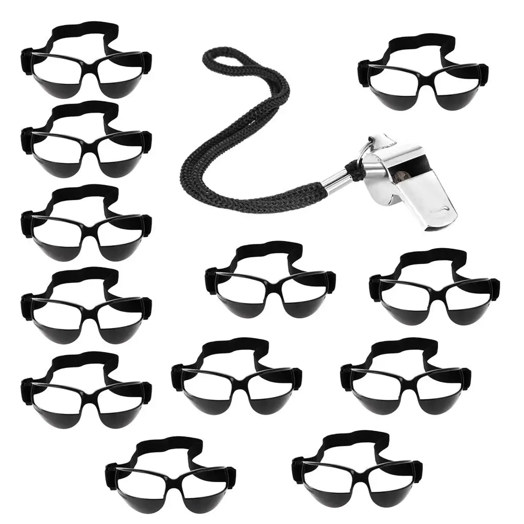 12 Pieces Professional Basketball Dribble Dribbling Goggles Specs Training Glasses +